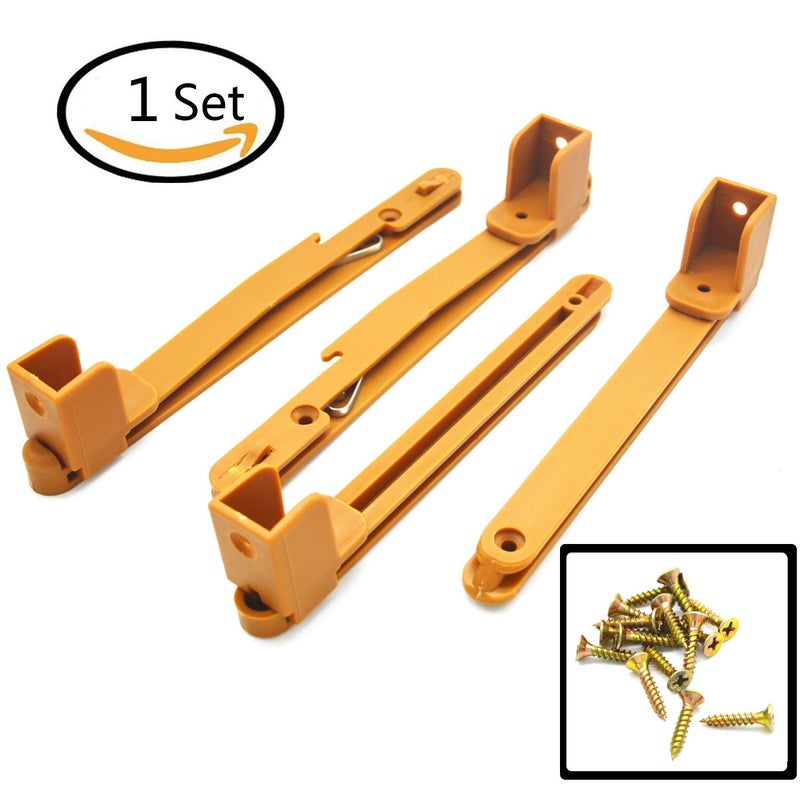 SpzcdZa Crib fence Lifter Lifting Rail Connection Set Brown w Screws - Image 5